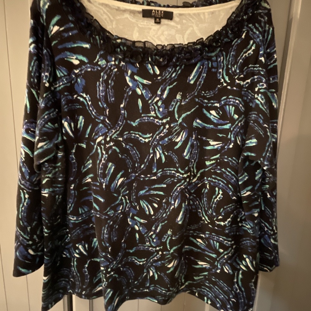Alex Marie Woman 3X Black Boatneck‎ Sweater